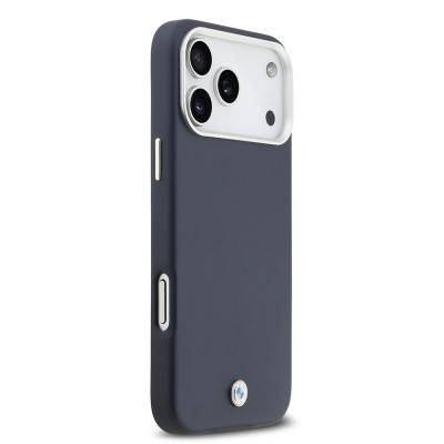 Apple iPhone 17 Pro Max Kılıf BMW Orjinal Lisanslı M-safe Şarj Özellikli Metal Logolu Tam Kaplama Deri Kapak - 14