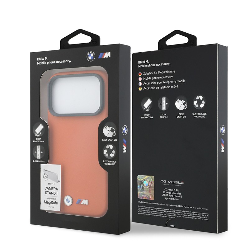 Apple iPhone 17 Pro Max Kılıf BMW Orjinal Lisanslı M-safe Şarj Özellikli Standlı Metal Kamera Çerçeveli M Logolu PU Deri Kapak - 8