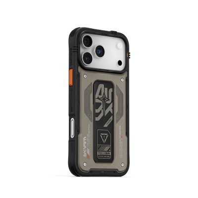 Apple iPhone 17 Pro Max Kılıf Desenli Airbag Tasarımlı Standlı Skinarma Aegis Kapak - 9