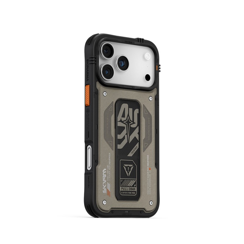 Apple iPhone 17 Pro Max Kılıf Desenli Airbag Tasarımlı Standlı Skinarma Aegis Kapak - 9