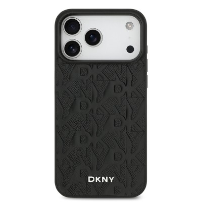 Apple iPhone 17 Pro Max Kılıf DKNY Orjinal Lisanslı M-safe Şarj Özellikli 3D Yazılı Grid Pattern Kapak - 5