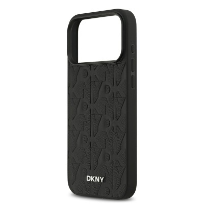 Apple iPhone 17 Pro Max Kılıf DKNY Orjinal Lisanslı M-safe Şarj Özellikli 3D Yazılı Grid Pattern Kapak - 8