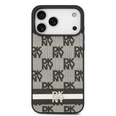 Apple iPhone 17 Pro Max Kılıf DKNY Orjinal Lisanslı M-safe Şarj Özellikli 3D Yazılı Metal Logolu Kapak - 4