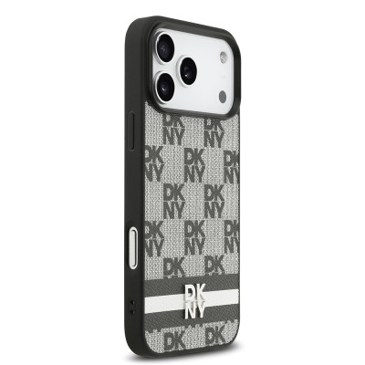 Apple iPhone 17 Pro Max Kılıf DKNY Orjinal Lisanslı M-safe Şarj Özellikli 3D Yazılı Metal Logolu Kapak - 5