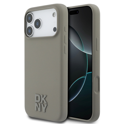 Apple iPhone 17 Pro Max Kılıf DKNY Orjinal Lisanslı M-safe Şarj Özellikli Metal Logolu Silikon Kapak - DKNY