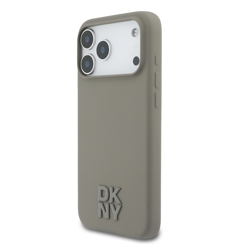 Apple iPhone 17 Pro Max Kılıf DKNY Orjinal Lisanslı M-safe Şarj Özellikli Metal Logolu Silikon Kapak - 4