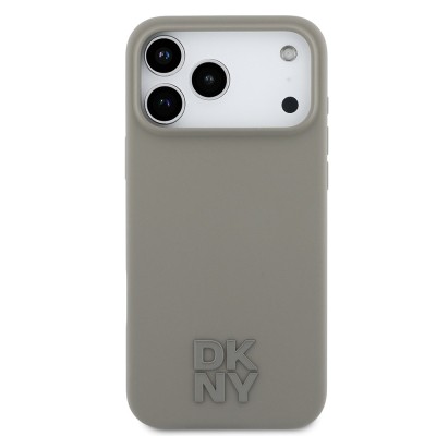 Apple iPhone 17 Pro Max Kılıf DKNY Orjinal Lisanslı M-safe Şarj Özellikli Metal Logolu Silikon Kapak - 5