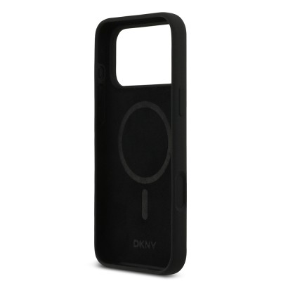Apple iPhone 17 Pro Max Kılıf DKNY Orjinal Lisanslı M-safe Şarj Özellikli Metal Logolu Silikon Kapak - 16