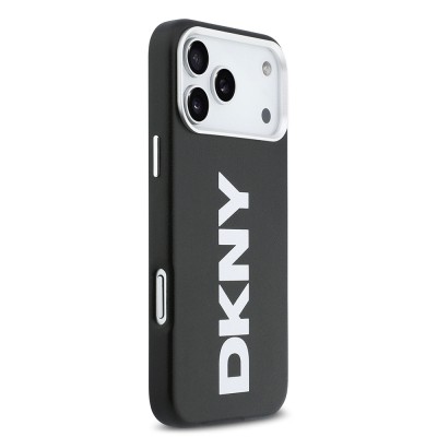 Apple iPhone 17 Pro Max Kılıf DKNY Orjinal Lisanslı M-safe Şarj Özellikli PU Büyük Dikey Logolu Kapak - 7