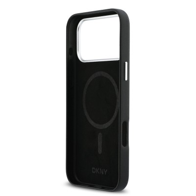 Apple iPhone 17 Pro Max Kılıf DKNY Orjinal Lisanslı M-safe Şarj Özellikli PU Büyük Dikey Logolu Kapak - 10