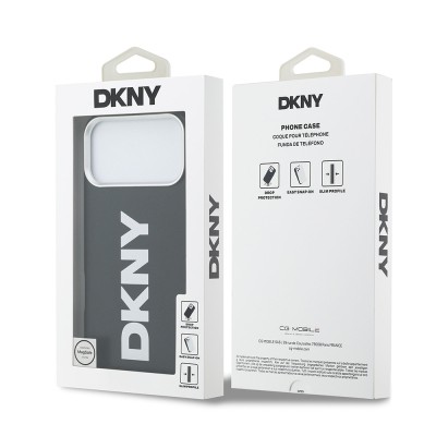 Apple iPhone 17 Pro Max Kılıf DKNY Orjinal Lisanslı M-safe Şarj Özellikli PU Büyük Dikey Logolu Kapak - 11
