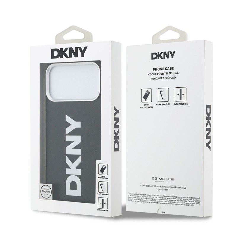 Apple iPhone 17 Pro Max Kılıf DKNY Orjinal Lisanslı M-safe Şarj Özellikli PU Büyük Dikey Logolu Kapak - 11