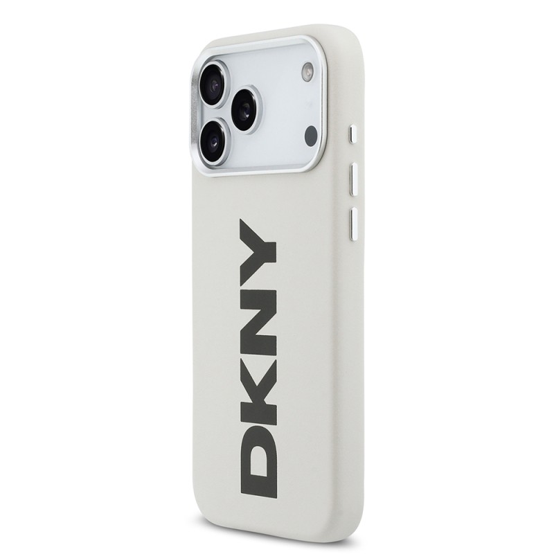 Apple iPhone 17 Pro Max Kılıf DKNY Orjinal Lisanslı M-safe Şarj Özellikli PU Büyük Dikey Logolu Kapak - 12