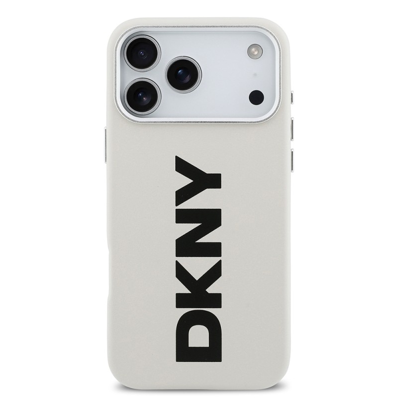 Apple iPhone 17 Pro Max Kılıf DKNY Orjinal Lisanslı M-safe Şarj Özellikli PU Büyük Dikey Logolu Kapak - 13