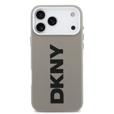 Apple iPhone 17 Pro Max Kılıf DKNY Orjinal Lisanslı M-safe Şarj Özellikli PU Büyük Dikey Logolu Kapak - 20