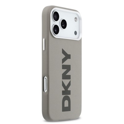 Apple iPhone 17 Pro Max Kılıf DKNY Orjinal Lisanslı M-safe Şarj Özellikli PU Büyük Dikey Logolu Kapak - 21