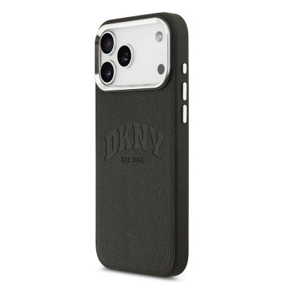 Apple iPhone 17 Pro Max Kılıf DKNY Orjinal Lisanslı M-safe Şarj Özellikli PU Deri Kabartmalı Kapak - 10