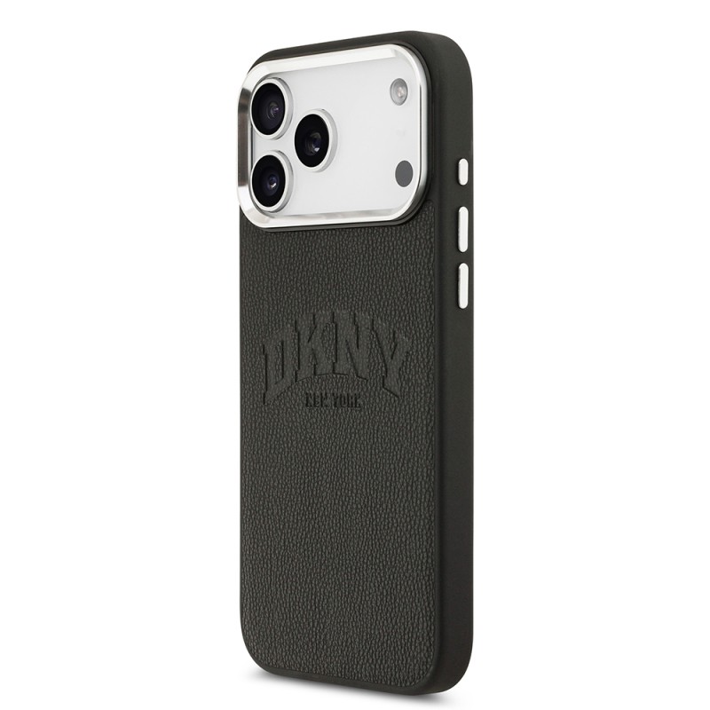 Apple iPhone 17 Pro Max Kılıf DKNY Orjinal Lisanslı M-safe Şarj Özellikli PU Deri Kabartmalı Kapak - 10