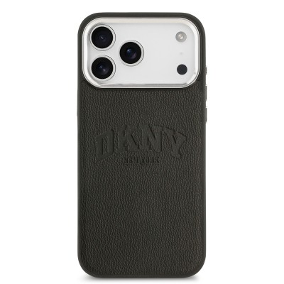 Apple iPhone 17 Pro Max Kılıf DKNY Orjinal Lisanslı M-safe Şarj Özellikli PU Deri Kabartmalı Kapak - 11