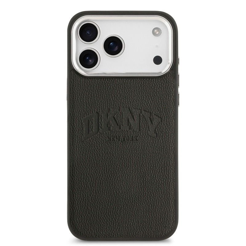 Apple iPhone 17 Pro Max Kılıf DKNY Orjinal Lisanslı M-safe Şarj Özellikli PU Deri Kabartmalı Kapak - 11