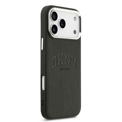Apple iPhone 17 Pro Max Kılıf DKNY Orjinal Lisanslı M-safe Şarj Özellikli PU Deri Kabartmalı Kapak - 12