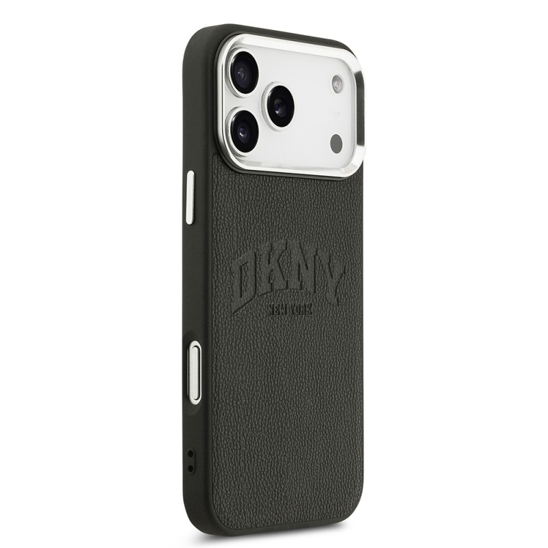 Apple iPhone 17 Pro Max Kılıf DKNY Orjinal Lisanslı M-safe Şarj Özellikli PU Deri Kabartmalı Kapak - 12