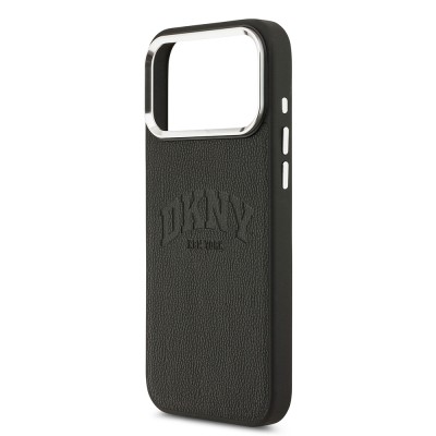 Apple iPhone 17 Pro Max Kılıf DKNY Orjinal Lisanslı M-safe Şarj Özellikli PU Deri Kabartmalı Kapak - 14
