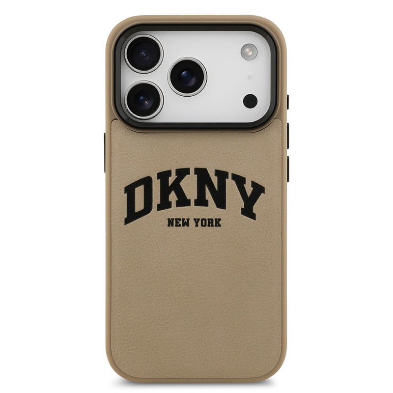 Apple iPhone 17 Pro Max Kılıf DKNY Orjinal Lisanslı M-safe Şarj Özellikli PU Deri Kabartmalı Kapak - 5