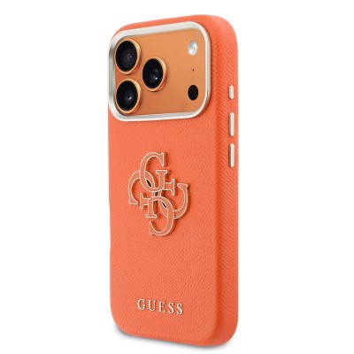 Apple iPhone 17 Pro Max Kılıf Guess Orjinal Lisanslı 4G Büyük Metal Kamera Çerçeveli PU Deri Resin Kapak - 2