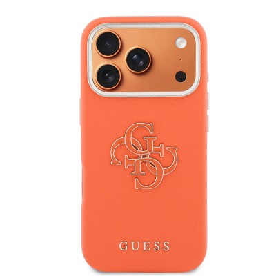 Apple iPhone 17 Pro Max Kılıf Guess Orjinal Lisanslı 4G Büyük Metal Kamera Çerçeveli PU Deri Resin Kapak - 3