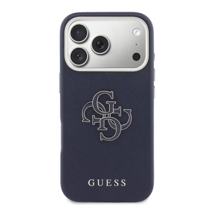 Apple iPhone 17 Pro Max Kılıf Guess Orjinal Lisanslı 4G Büyük Metal Kamera Çerçeveli PU Deri Resin Kapak - 19
