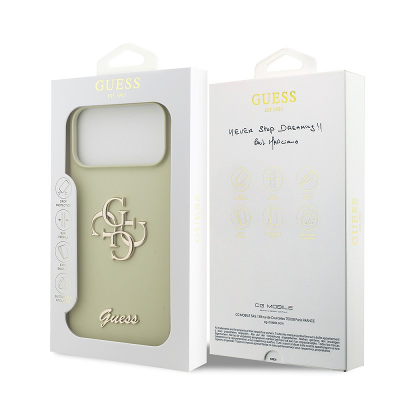 Apple iPhone 17 Pro Max Kılıf Guess Orjinal Lisanslı Grained Yazı Logolu Kapak - 30