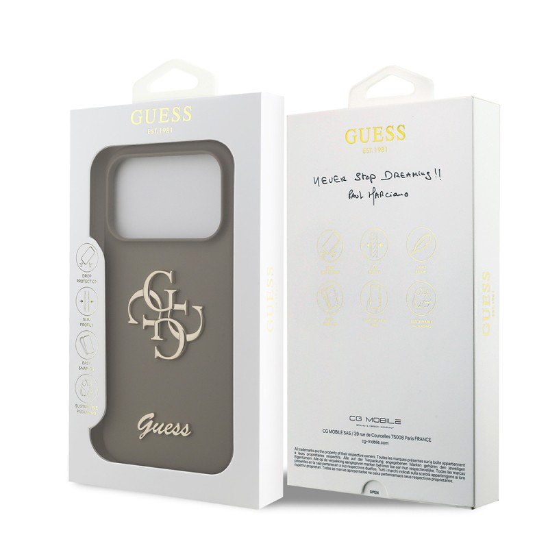 Apple iPhone 17 Pro Max Kılıf Guess Orjinal Lisanslı Grained Yazı Logolu Kapak - 32
