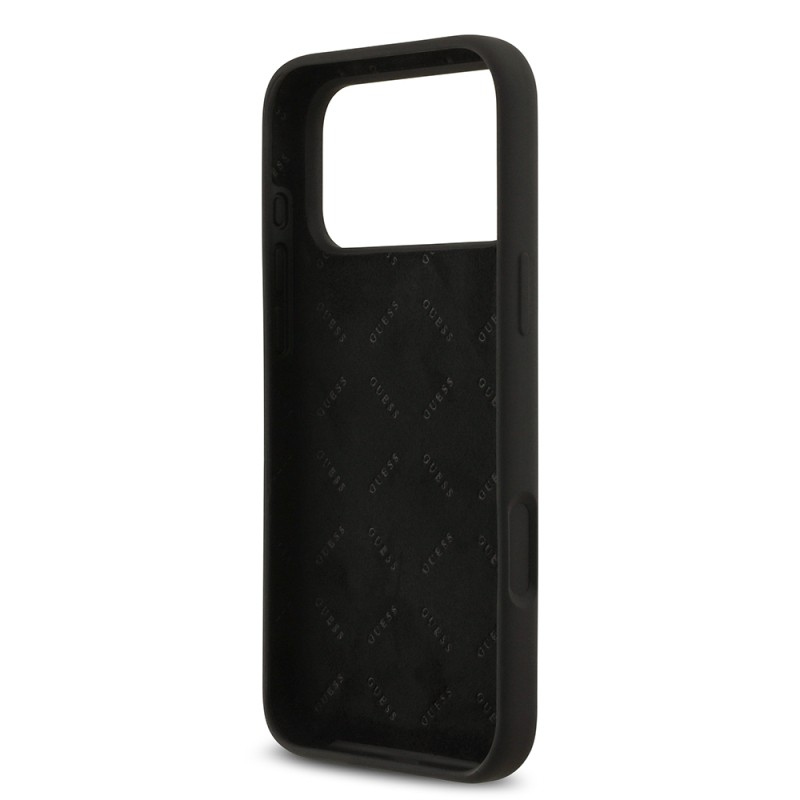 Apple iPhone 17 Pro Max Kılıf Guess Orjinal Lisanslı Grained Yazı Logolu Kapak - 29