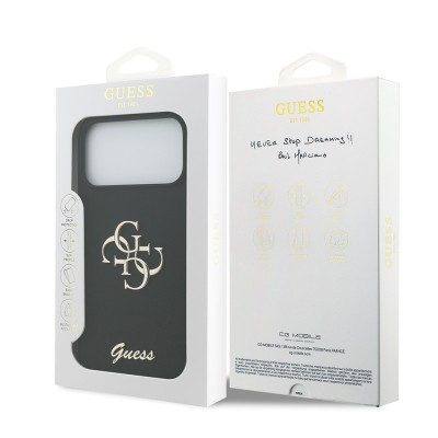 Apple iPhone 17 Pro Max Kılıf Guess Orjinal Lisanslı Grained Yazı Logolu Kapak - 33