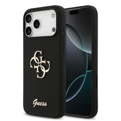 Apple iPhone 17 Pro Max Kılıf Guess Orjinal Lisanslı Grained Yazı Logolu Kapak - 5