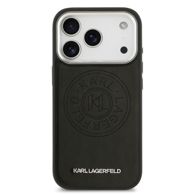Apple iPhone 17 Pro Max Kılıf Karl Lagerfeld Orjinal Lisanslı M-safe Şarj Özellikli Delikli Tasarım Metal Logolu PU Deri Kapak - 4