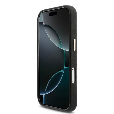 Apple iPhone 17 Pro Max Kılıf Karl Lagerfeld Orjinal Lisanslı M-safe Şarj Özellikli Gold Kamera Çerçeveli KHEAD Metal Logolu PU Deri Kapak - 13