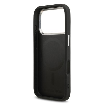 Apple iPhone 17 Pro Max Kılıf Karl Lagerfeld Orjinal Lisanslı M-safe Şarj Özellikli Metal Kamera ve Buton Tasarımlı Choupette PU Deri Kapak - 8