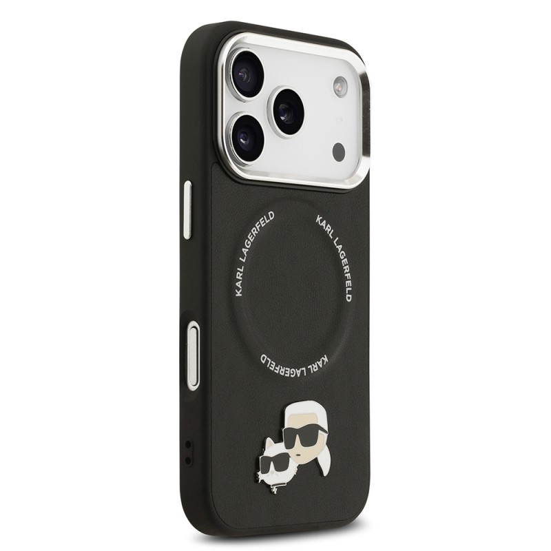 Apple iPhone 17 Pro Max Kılıf Karl Lagerfeld Orjinal Lisanslı M-safe Şarj Özellikli Metal Kamera ve Buton Tasarımlı K&C PU Deri Kapak - 7