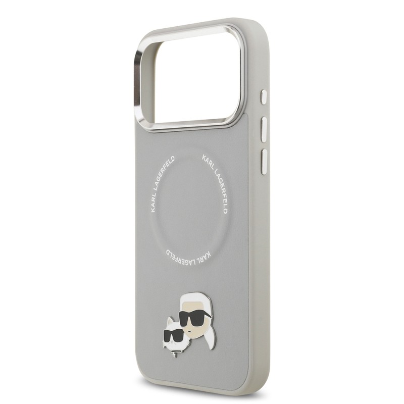 Apple iPhone 17 Pro Max Kılıf Karl Lagerfeld Orjinal Lisanslı M-safe Şarj Özellikli Metal Kamera ve Buton Tasarımlı K&C PU Deri Kapak - 21
