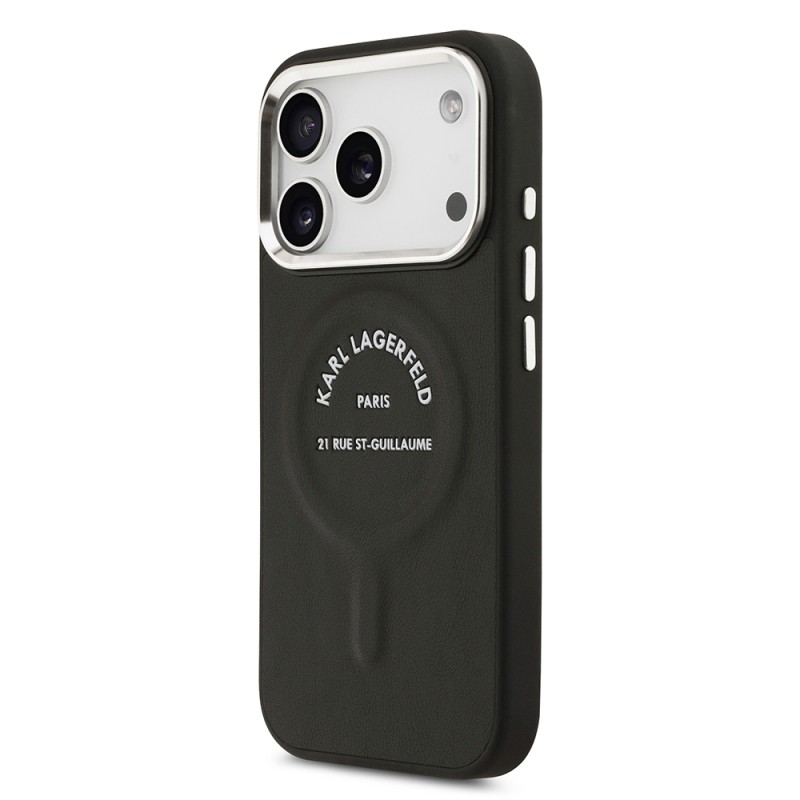 Apple iPhone 17 Pro Max Kılıf Karl Lagerfeld Orjinal Lisanslı M-safe Şarj Özellikli Metal Kamera ve Buton Tasarımlı Paris RSG PU Deri Kapak - 4