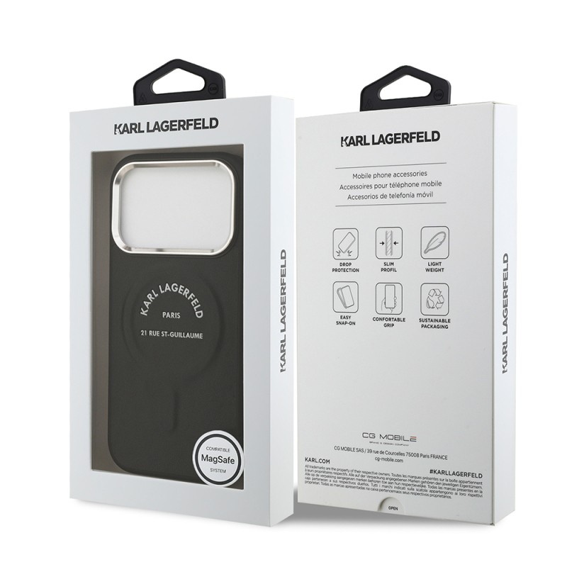 Apple iPhone 17 Pro Max Kılıf Karl Lagerfeld Orjinal Lisanslı M-safe Şarj Özellikli Metal Kamera ve Buton Tasarımlı Paris RSG PU Deri Kapak - 16