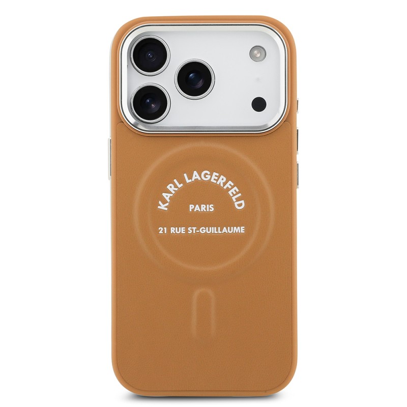 Apple iPhone 17 Pro Max Kılıf Karl Lagerfeld Orjinal Lisanslı M-safe Şarj Özellikli Metal Kamera ve Buton Tasarımlı Paris RSG PU Deri Kapak - 11