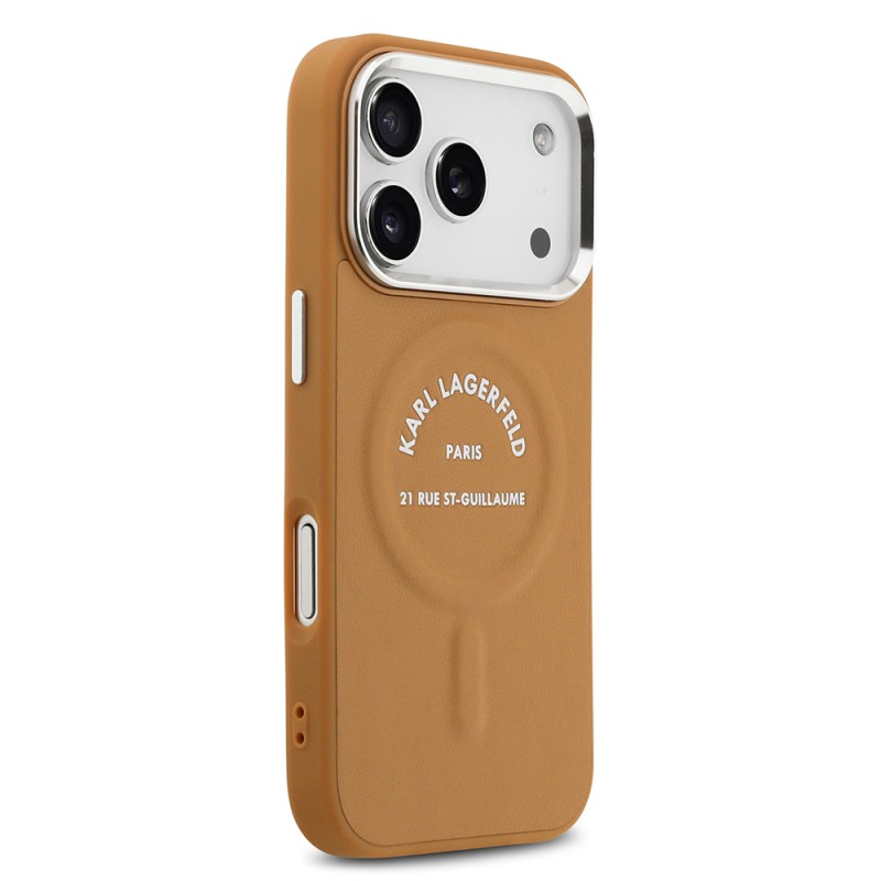 Apple iPhone 17 Pro Max Kılıf Karl Lagerfeld Orjinal Lisanslı M-safe Şarj Özellikli Metal Kamera ve Buton Tasarımlı Paris RSG PU Deri Kapak - 12