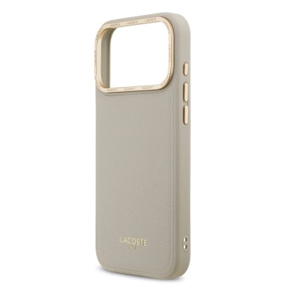 Apple iPhone 17 Pro Max Kılıf Lacoste Orjinal Lisanslı M-safe Şarj Özellikli Champs Elysees PU Deri Tasarımlı Kapak - 18
