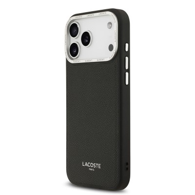 Apple iPhone 17 Pro Max Kılıf Lacoste Orjinal Lisanslı M-safe Şarj Özellikli Champs Elysees PU Deri Tasarımlı Kapak - 7