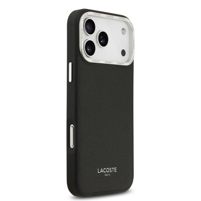 Apple iPhone 17 Pro Max Kılıf Lacoste Orjinal Lisanslı M-safe Şarj Özellikli Champs Elysees PU Deri Tasarımlı Kapak - 12