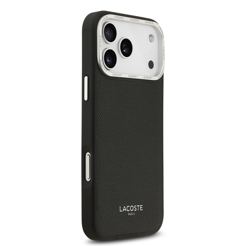 Apple iPhone 17 Pro Max Kılıf Lacoste Orjinal Lisanslı M-safe Şarj Özellikli Champs Elysees PU Deri Tasarımlı Kapak - 12