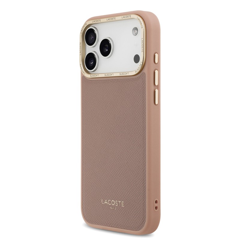 Apple iPhone 17 Pro Max Kılıf Lacoste Orjinal Lisanslı M-safe Şarj Özellikli Champs Elysees PU Deri Tasarımlı Kapak - 5